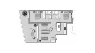 Apartment floor plan, 2 bedrooms in SALISOL RESORT No. 3